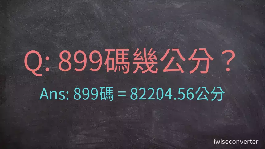 899碼幾公分？