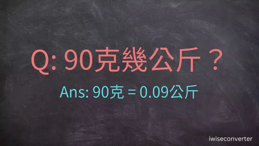 90克是多少公斤？