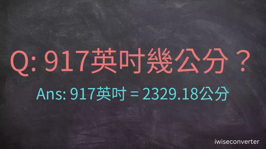 917英吋幾公分？