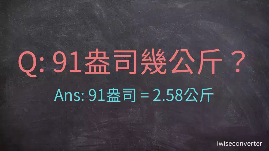 91盎司幾公斤？