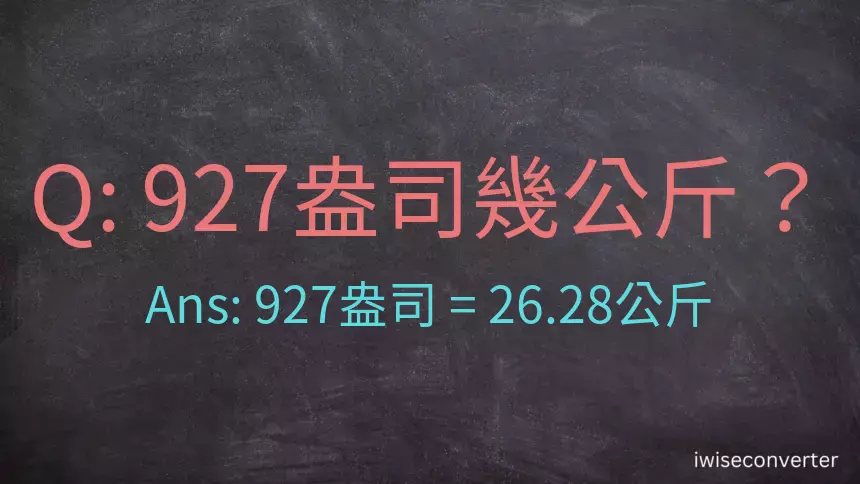 927盎司幾公斤？