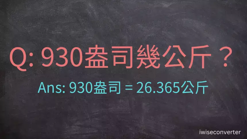 930盎司幾公斤？