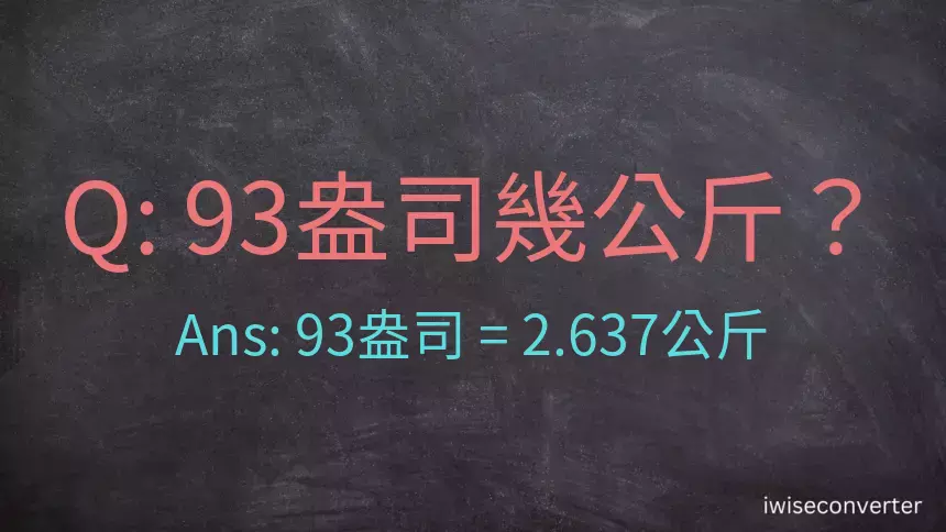 93盎司幾公斤？