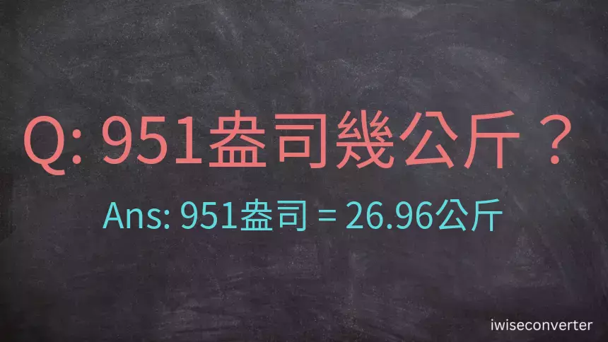 951盎司幾公斤？