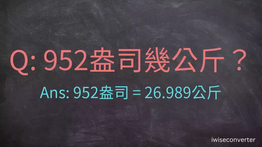 952盎司幾公斤？