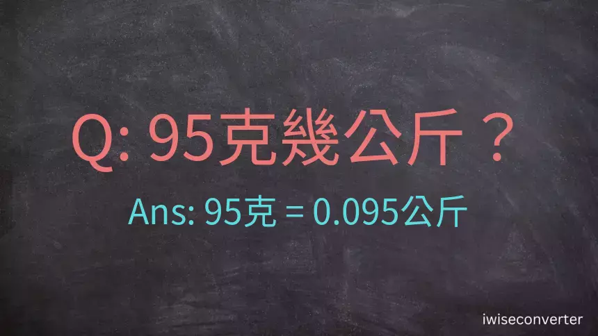 95克是多少公斤？