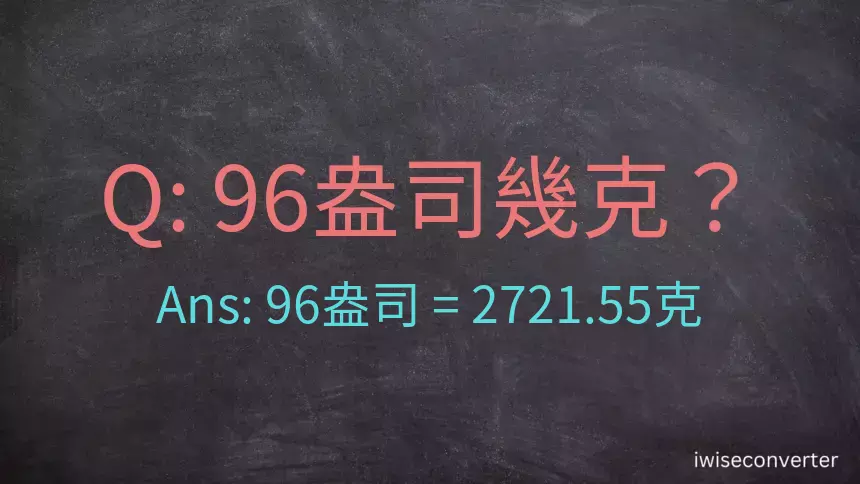 96盎司幾公克？96盎司幾克？