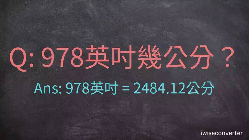 978英吋幾公分？
