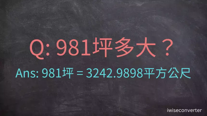 981坪多大？981坪幾平方公尺？