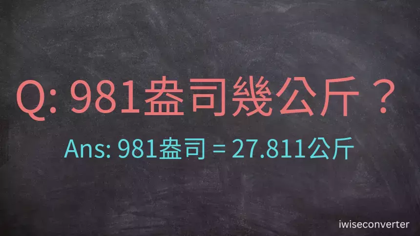 981盎司幾公斤？