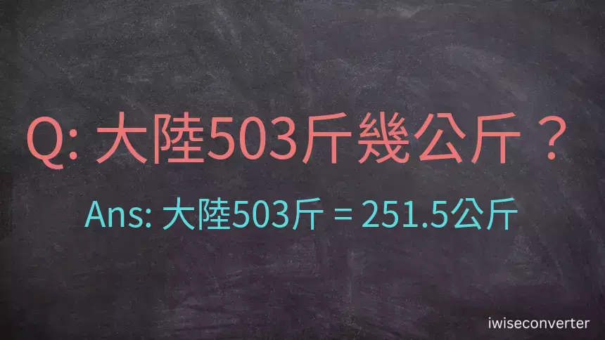 大陸503斤是多少公斤？