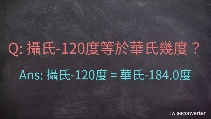 攝氏-120度等於華氏幾度？