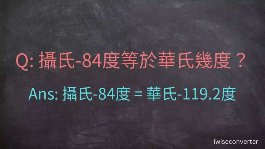 攝氏-84度等於華氏幾度？