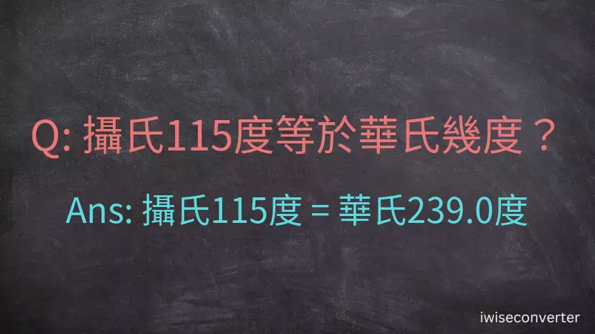 攝氏115度等於華氏幾度？