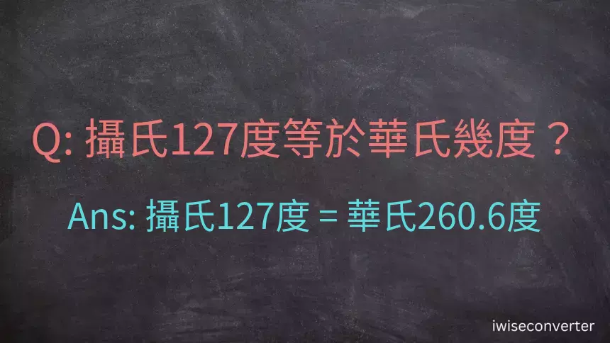 攝氏127度等於華氏幾度？