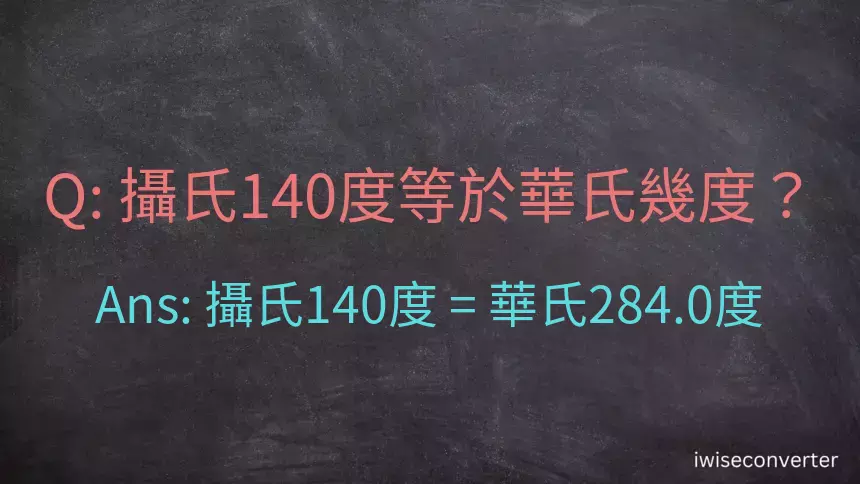 攝氏140度等於華氏幾度？