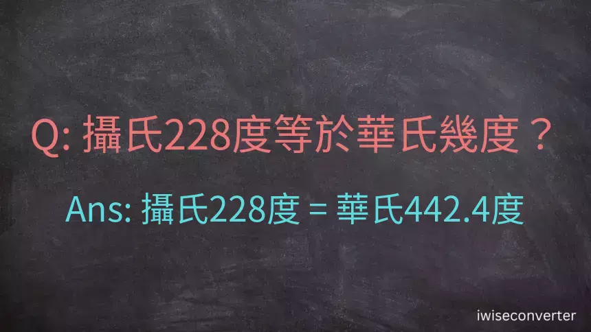 攝氏228度等於華氏幾度？