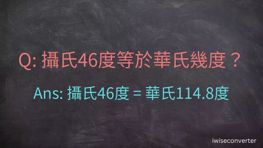 攝氏46度等於華氏幾度？