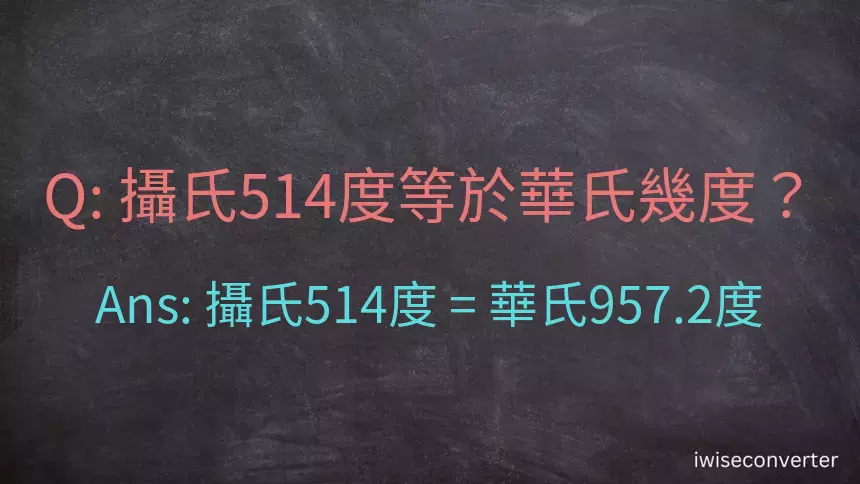 攝氏514度等於華氏幾度？