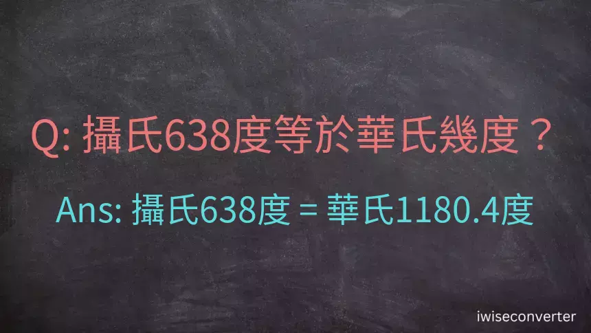 攝氏638度等於華氏幾度？