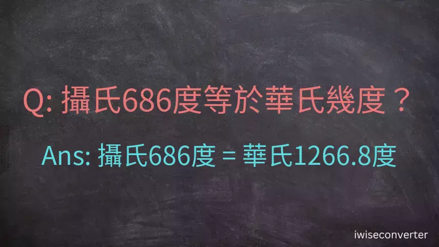 攝氏686度等於華氏幾度？