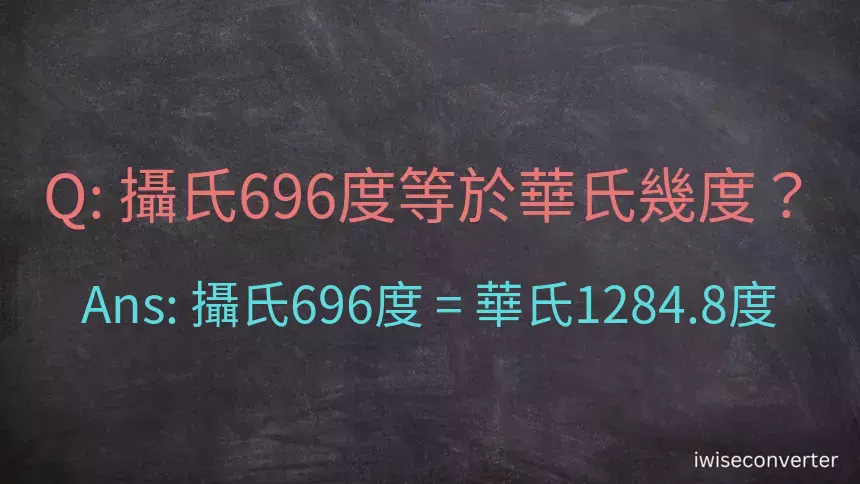 攝氏696度等於華氏幾度？