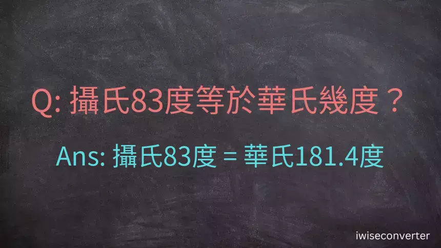 攝氏83度等於華氏幾度？