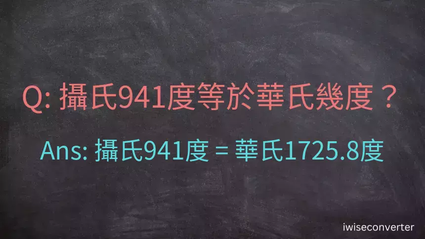 攝氏941度等於華氏幾度？