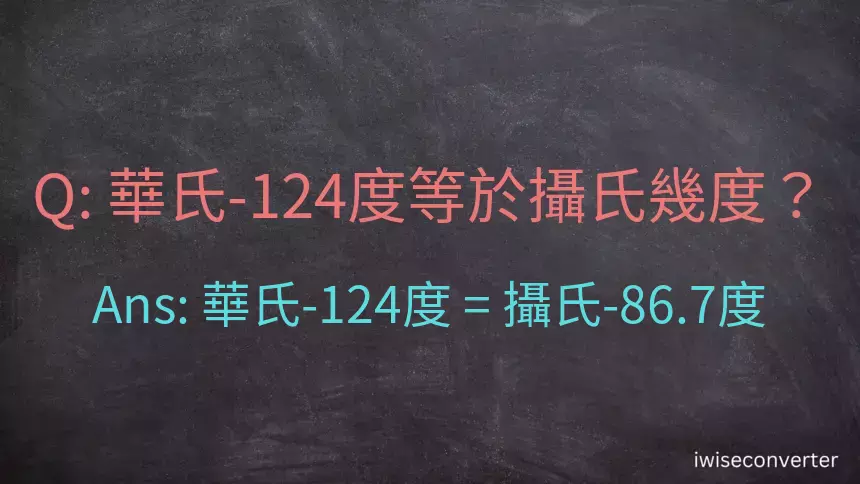 華氏-124度等於攝氏幾度？