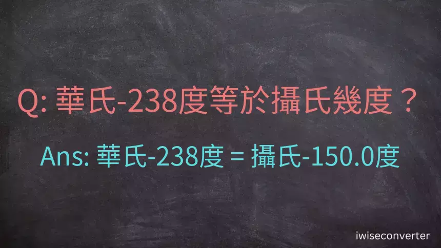 華氏-238度等於攝氏幾度？