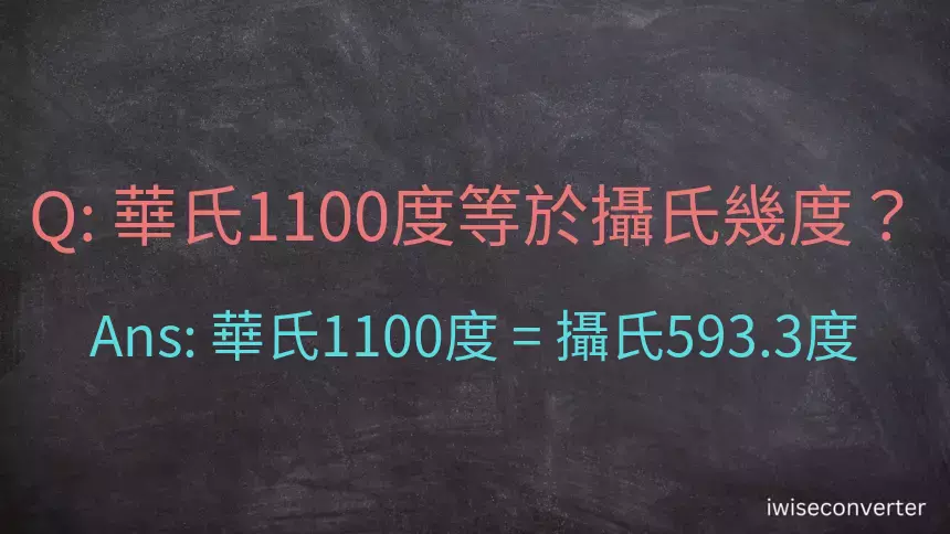 華氏1100度等於攝氏幾度？