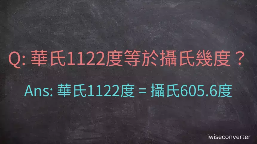 華氏1122度等於攝氏幾度？