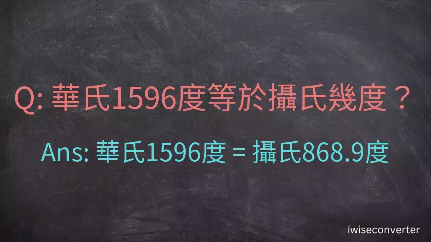 華氏1596度等於攝氏幾度？