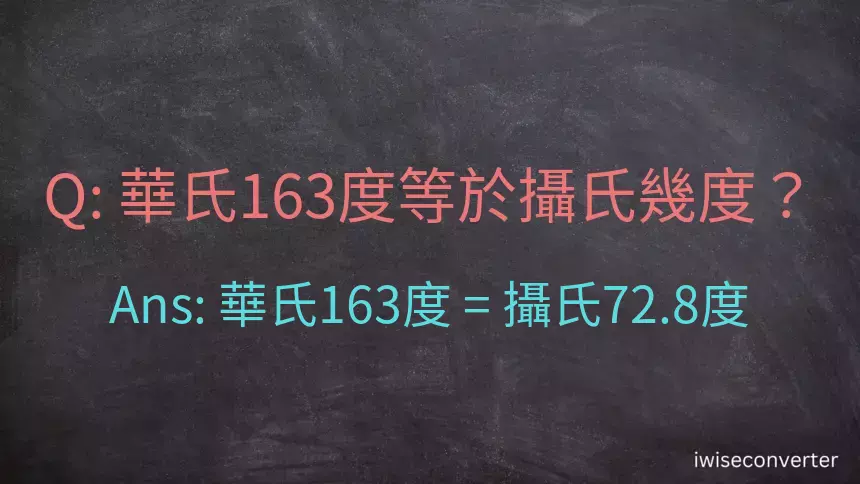 華氏163度等於攝氏幾度？