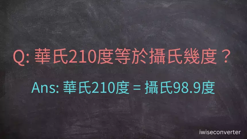 華氏210度等於攝氏幾度？