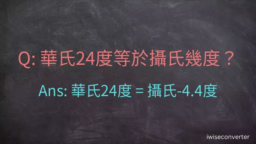 華氏24度等於攝氏幾度？