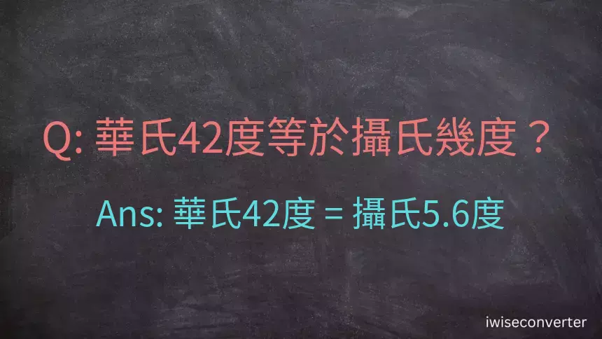 華氏42度等於攝氏幾度？